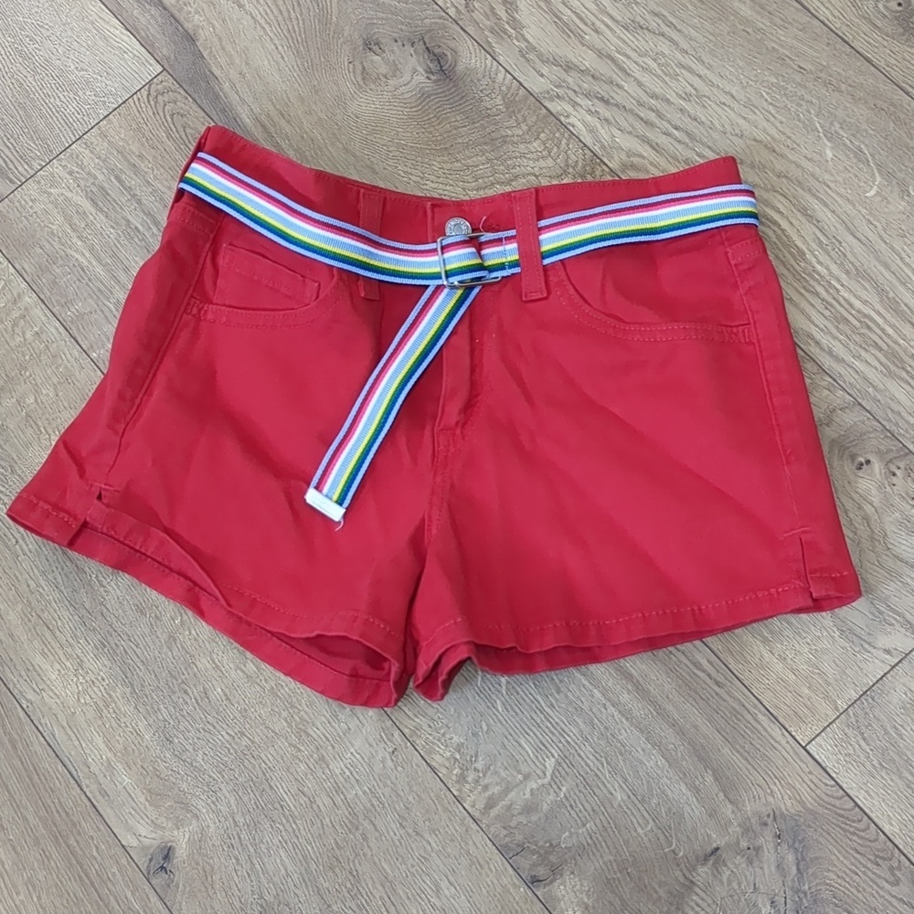 Levi’s Super Low Stretch Red Denim Jean Shorts Juniors Size 5